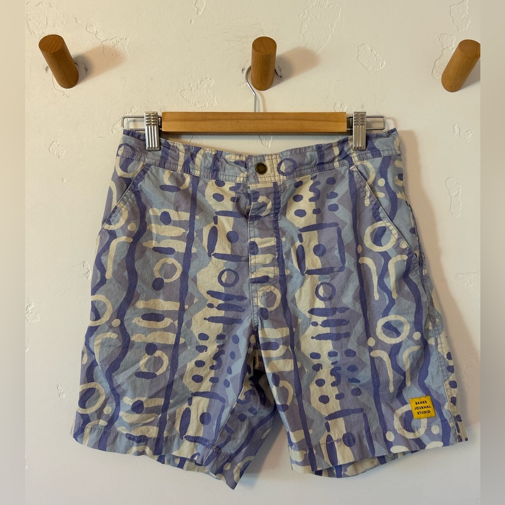 Banks Journal Boardshorts Sz Small Geometric Drawstring Summer Swim